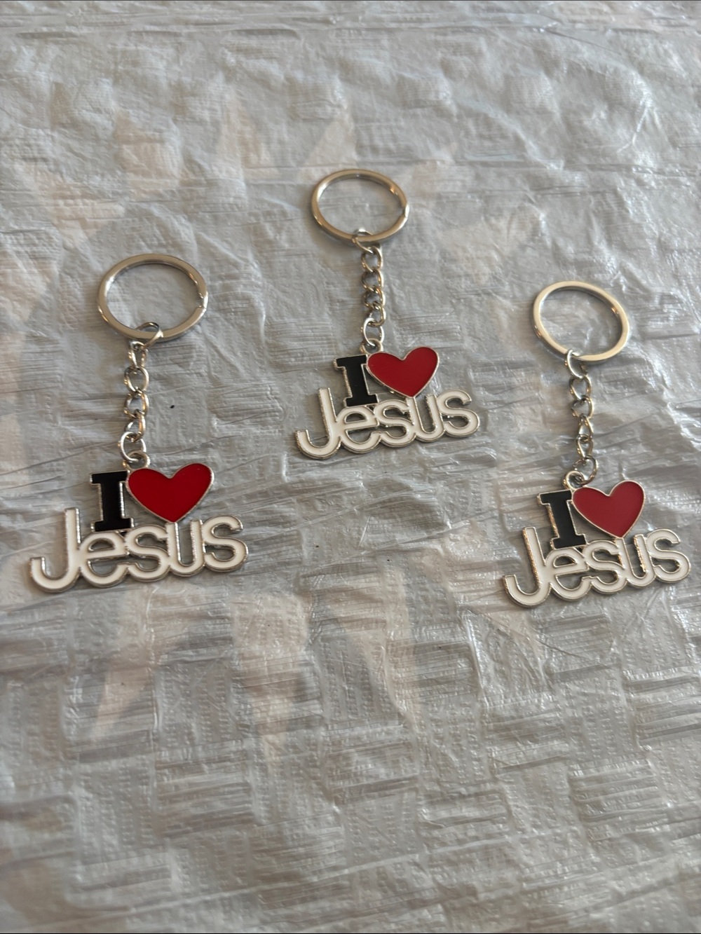 I Heart Jesus Red Heart Metal Keychain - Faith Accent